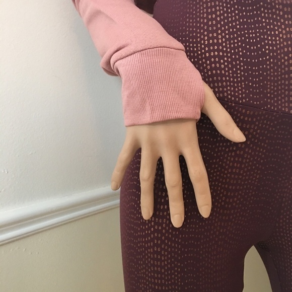 SPLENDID Rayon Blend Pink Crop Pullover Hoodie Activewear Yoga Fitness Street - Picture 9 of 14